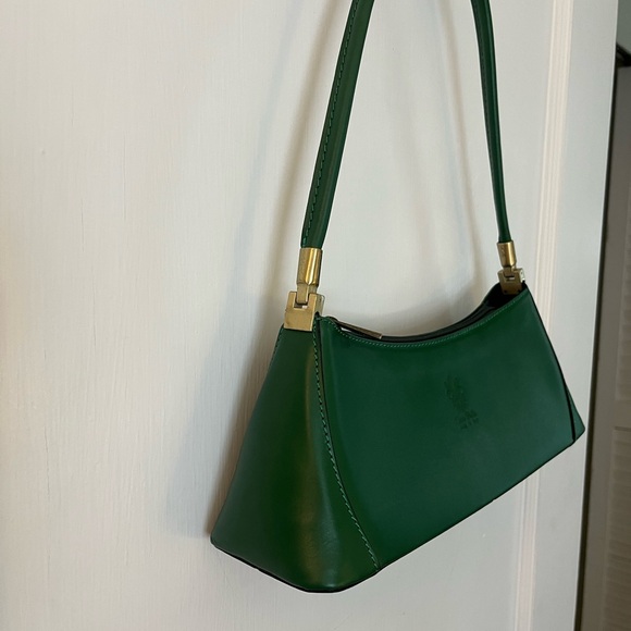 EUC | Vera Pelle Italian Green Leather Y2K Bag!! - Picture 3 of 9